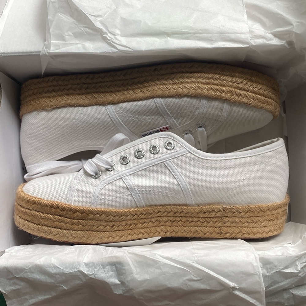 Superga Cotton Rope Platform Size 8.5